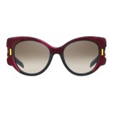 Prada - Prada Tapestry - Occhiali Cat Eye in Velluto Amarena - Prada Tapestry Collection - Occhiali da Sole - Prada Eyewear