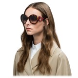 Prada - Prada Minimal Baroque - Turtle Caramel Round Sunglasses - Prada Collection - Sunglasses - Prada Eyewear