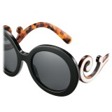 Prada - Prada Minimal Baroque - Black Round Sunglasses - Prada Collection - Sunglasses - Prada Eyewear