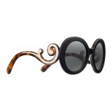 Prada - Prada Minimal Baroque - Black Round Sunglasses - Prada Collection - Sunglasses - Prada Eyewear