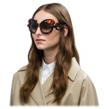 Prada - Prada Minimal Baroque - Caramel Turtle Fire Round Sunglasses - Prada Collection - Sunglasses - Prada Eyewear