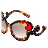 Prada - Prada Minimal Baroque - Caramel Turtle Fire Round Sunglasses - Prada Collection - Sunglasses - Prada Eyewear