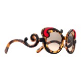 Prada - Prada Minimal Baroque - Occhiali Rotondi Tartaruga Caramel Fuoco - Prada Collection - Occhiali da Sole - Prada Eyewear