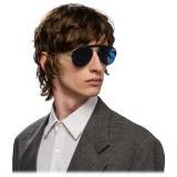 Prada - Prada Collection - Steel and Tortoise Aviator Top Bar Sunglasses - Prada Collection - Sunglasses - Prada Eyewear