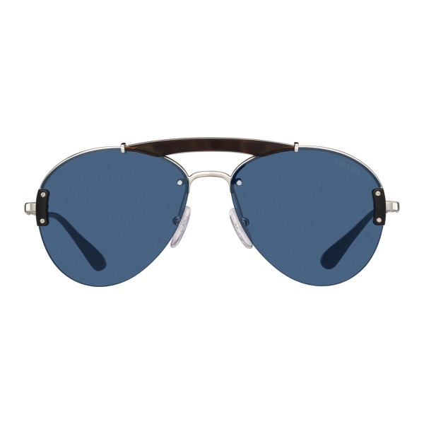 Prada - Prada Collection - Steel and Tortoise Aviator Top Bar Sunglasses - Prada Collection - Sunglasses - Prada Eyewear