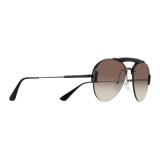 Prada - Prada Collection - Black Aviator Top Bar Sunglasses - Prada Collection - Sunglasses - Prada Eyewear