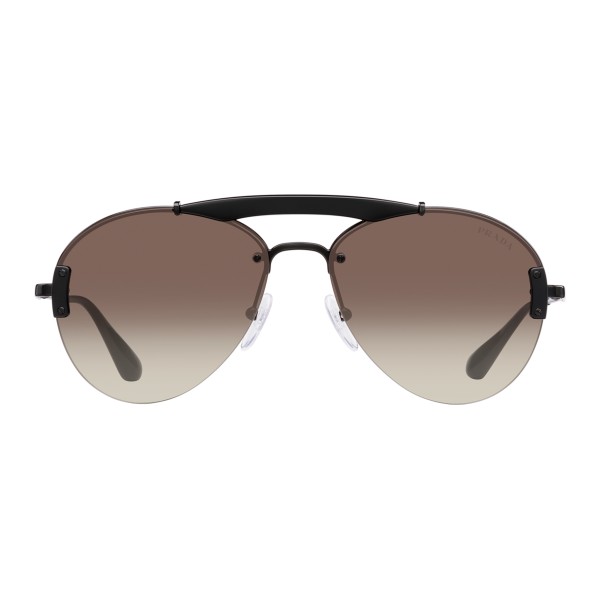 Prada - Prada Collection - Black Aviator Top Bar Sunglasses - Prada Collection - Sunglasses - Prada Eyewear