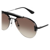 Prada - Prada Collection - Black Aviator Top Bar Sunglasses - Prada Collection - Sunglasses - Prada Eyewear