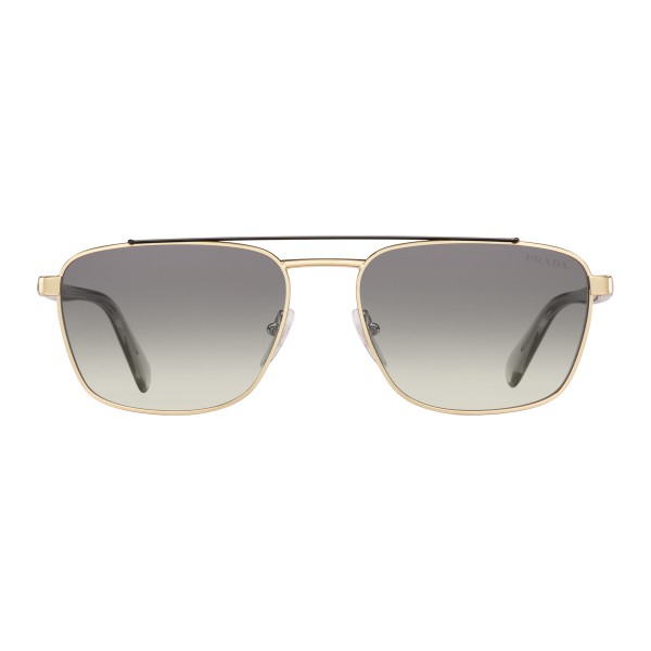 Prada - Prada Game - Pale Gold and Anthracite Square Top Bar Sunglasses ...