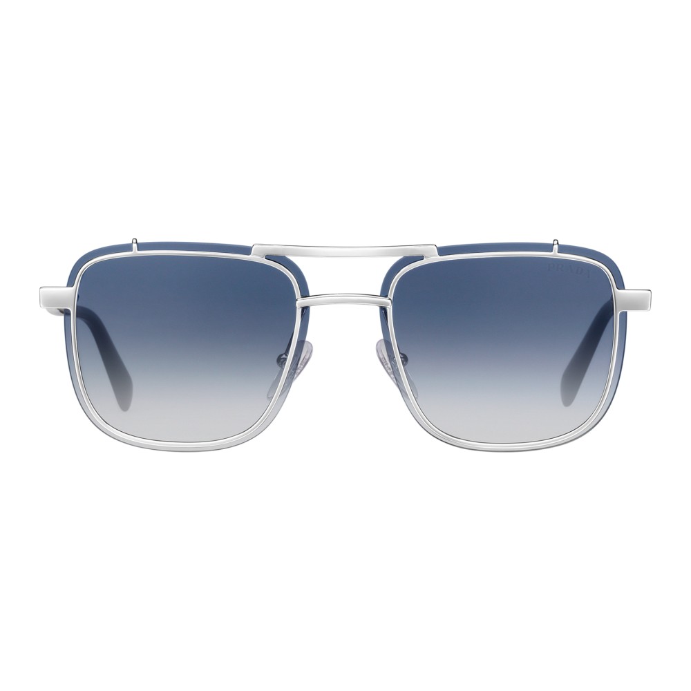 Prada - Prada Game - Silver Light Square Structure Top Bar Sunglasses ...
