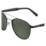 Prada - Prada Collection - Matt Black Round Double Deck Sunglasses - Prada Collection - Sunglasses - Prada Eyewear