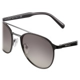 Prada - Prada Collection - Dark Black Round Double Deck Sunglasses - Prada Collection - Sunglasses - Prada Eyewear