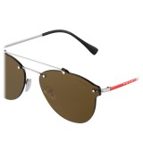 Prada - Prada Linea Rossa Constellation - Matt Steel Aviator Sunglasses - Prada Collection - Sunglasses - Prada Eyewear