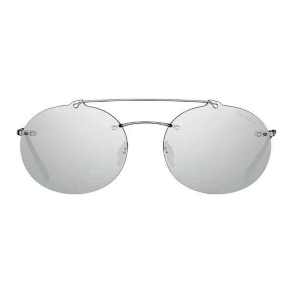 Prada - Prada Linea Rossa Constellation - Silver Oval Sunglasses - Prada Collection - Sunglasses - Prada Eyewear