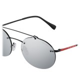 Prada - Prada Linea Rossa Constellation - Silver Oval Sunglasses - Prada Collection - Sunglasses - Prada Eyewear