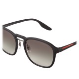 Prada - Prada Linea Rossa Collection - Black Square Round Sunglasses - Prada Collection - Sunglasses - Prada Eyewear