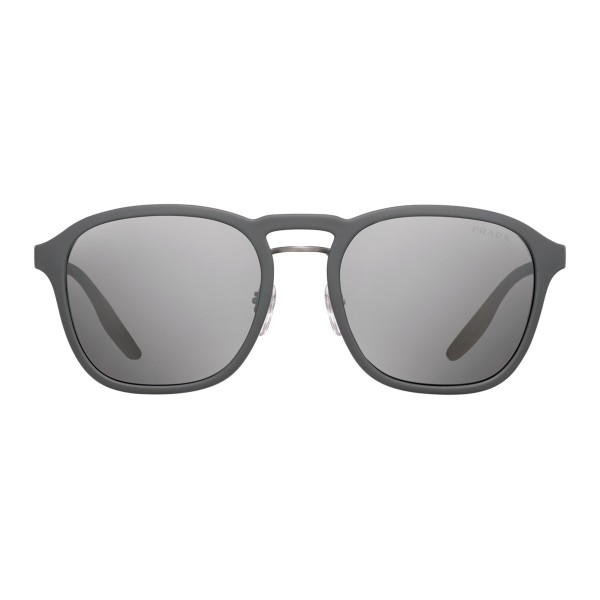 Prada - Prada Linea Rossa Collection - Anthracite Square Round Sunglasses - Prada Collection - Sunglasses - Prada Eyewear