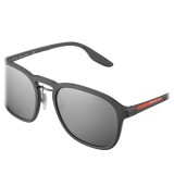 Prada - Prada Linea Rossa Collection - Anthracite Square Round Sunglasses - Prada Collection - Sunglasses - Prada Eyewear