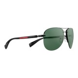 Prada - Prada Linea Rossa Collection - Dark Black Aviator Sunglasses - Prada Collection - Sunglasses - Prada Eyewear