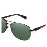 Prada - Prada Linea Rossa Collection - Dark Black Aviator Sunglasses - Prada Collection - Sunglasses - Prada Eyewear