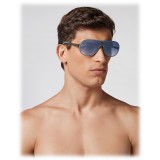 Philipp Plein - Target Leather Collection - Nero Turchese Specchiato - Occhiali da Sole - Philipp Plein Eyewear