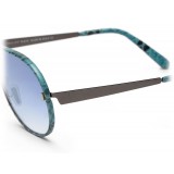 Philipp Plein - Target Leather Collection - Black Turquoise Mirror - Sunglasses - Philipp Plein Eyewear