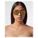 Philipp Plein - Target Studded Collection - Brown Gold Mirrored - Sunglasses - Philipp Plein Eyewear