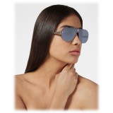 Philipp Plein - Target Studded Collection - Acciaio e Blu Flash - Occhiali da Sole - Philipp Plein Eyewear