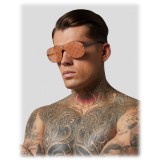 Philipp Plein - Target Monogram Collection - Metallo e Rosso Specchiato - Occhiali da Sole - Philipp Plein Eyewear