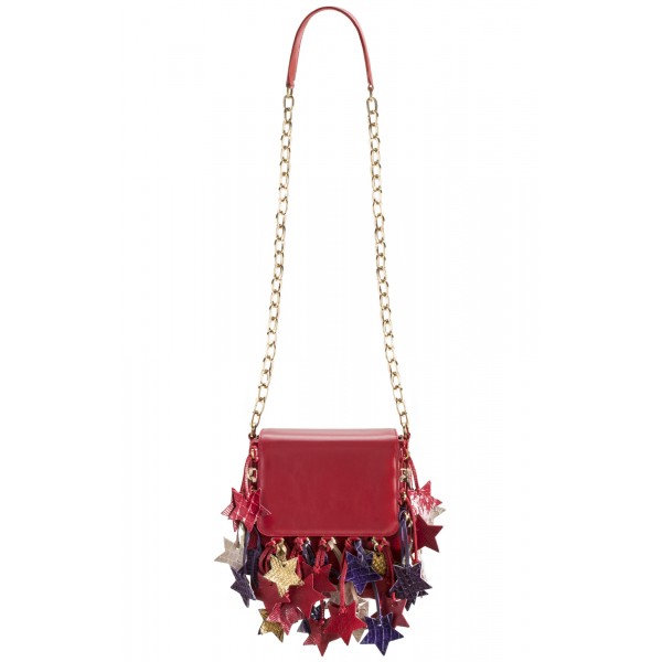 Aleksandra Badura - Candy Bag - Calfskin Shoulder Bag 'Stardust' - Red - Luxury High Quality Leather Bag