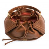 Aleksandra Badura - Lucky Bucket Bag - Bucket Bag in Deer Leather - Camel - Luxury High Quality Leather Bag