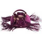 Aleksandra Badura - Lucky Bucket Bag - Fringe Bucket Bag - Rose Richelieu - Luxury High Quality Leather Bag