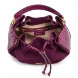 Aleksandra Badura - Lucky Bucket Bag - Borsa in Pelle di Vitello e Scamosciato - Rosa Richelieu - Alta Qualità Luxury