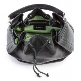Aleksandra Badura - Lucky Bucket Bag - Bucket Bag in Goatskin Leather - Onyx - Luxury High Quality Leather Bag