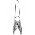 Aleksandra Badura - Lucky Bucket Bag Mini - Fringe Bucket Bag - Silver - Luxury High Quality Leather Bag