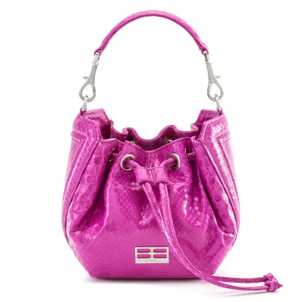 Aleksandra Badura - Lucky Bucket Bag Mini - Borsa in Pitone - Orchidea - Borsa in Pelle di Alta Qualità Luxury