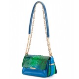 Aleksandra Badura - Candy Bag Mini - Python Shoulder Bag - Blue & Green Ocean - Luxury High Quality Leather Bag