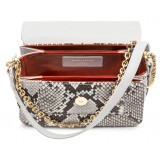 Aleksandra Badura - Candy Bag Mini - Python Shoulder Bag - Stone & White - Luxury High Quality Leather Bag