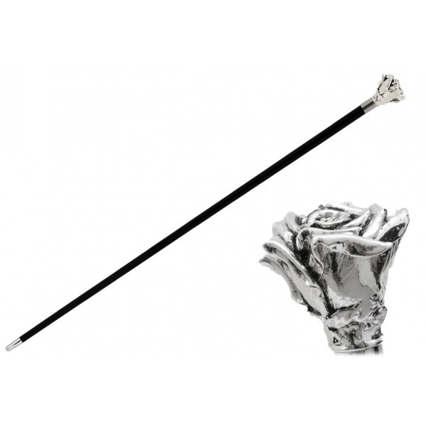 Pasotti Ombrelli 1956 - BA W43 - Silver Rose Stick - Luxury Artisan High Quality Stick