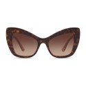 Dolce & Gabbana - Cat-Eye Acetate Sunglasses with "Sacred Heart" Decoration - Havana Bordeaux Gold - Dolce & Gabbana Eyewear