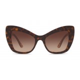 Dolce & Gabbana - Occhiale da Sole Cat-Eye in Acetato con Decoro “Cuore Sacro” - Havana Oro - Dolce & Gabbana Eyewear