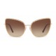 Dolce & Gabbana - Occhiale da Sole Cat-Eye con Profilo in Metallo “Cuore Sacro” - Oro e Havana - Dolce & Gabbana Eyewear