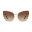 Dolce & Gabbana - Cat-Eye Sunglasses with "Sacred Heart" Metal Profile - Gold & Havana - Dolce & Gabbana Eyewear