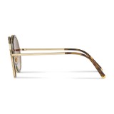 Dolce & Gabbana - Occhiale da Sole Rotondo con Profilo in Metallo “Cuore Sacro” - Oro e Havana - Dolce & Gabbana Eyewear