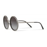 Dolce & Gabbana - Occhiale da Sole Rotondo con Profilo in Metallo “Cuore Sacro” - Canna di Fucile Nero - Dolce & Gabbana Eyewear