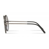 Dolce & Gabbana - Round Sunglasses with "Sacred Heart" Metal Profile - Gunmetal Black - Dolce & Gabbana Eyewear