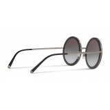 Dolce & Gabbana - Round Sunglasses with "Sacred Heart" Metal Profile - Gunmetal Black - Dolce & Gabbana Eyewear