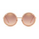 Dolce & Gabbana - Occhiale da Sole Rotondo con Profilo in Metallo “Cuore Sacro” - Oro Rosa - Dolce & Gabbana Eyewear