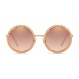 Dolce & Gabbana - Occhiale da Sole Rotondo con Profilo in Metallo “Cuore Sacro” - Oro Rosa - Dolce & Gabbana Eyewear