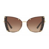 Dolce & Gabbana - Butterfly Sunglasses with Faceted Details - Gold & Havana - Dolce & Gabbana Eyewear